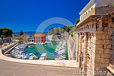 Zadar city gate and Fosa harbor view Stock Photo