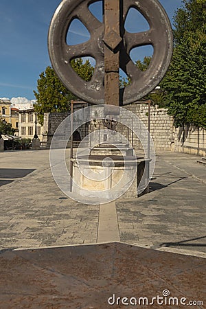 Zadar Five wells square and historic architecture view, Dalmatia, Croatia Editorial Stock Photo