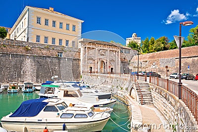 Zadar. Fosa town gate and city walls of Zadar view Stock Photo