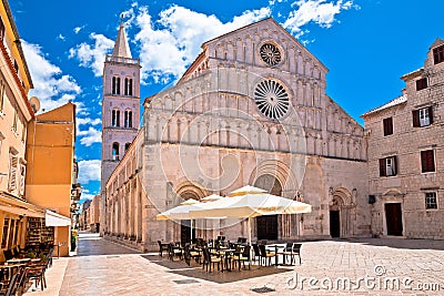 Zadar. Historic cathedral square in Zadar street view Editorial Stock Photo