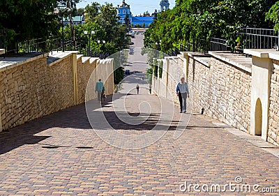 Pedestrian street `Stone Mountain` Krupskoy Editorial Stock Photo