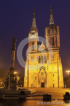 Zagreb Cathedral on Kaptol square Stock Photo