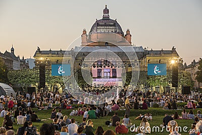 Open air classical music concert in Zagreb Editorial Stock Photo