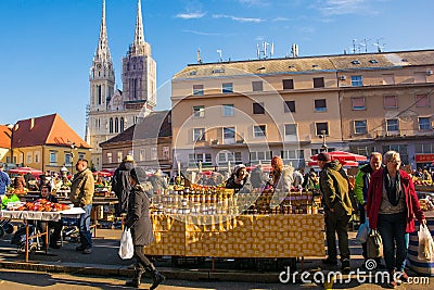 Dolac Market in Central Zagreb Editorial Stock Photo