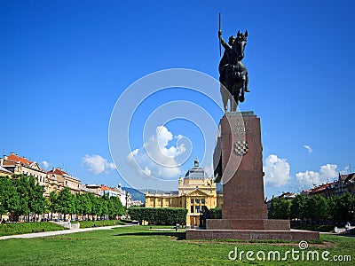 Zagreb, Croatia - King Tomislav statue Stock Photo