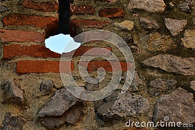 Look through the wall1. Stock Photo