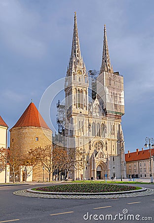 Cathedral of Zagreb Editorial Stock Photo