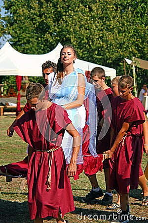 Noblewoman during Roman show Editorial Stock Photo