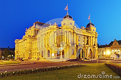 Zagreb - Croatian National Theate Stock Photo