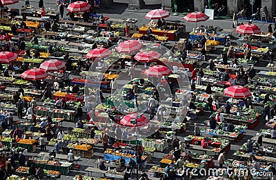 Zagreb, Dolac market, Croatia Editorial Stock Photo