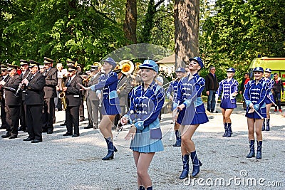 Zagreb majorettes during the performance Editorial Stock Photo