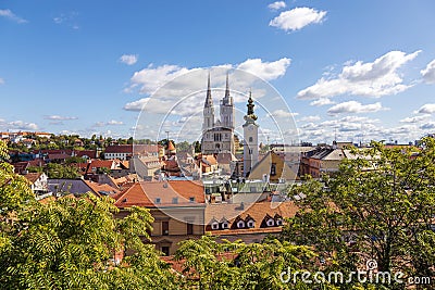Zagreb Old City Panorama Stock Photo