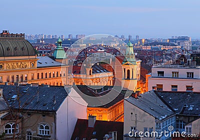 Zagreb rooftops Stock Photo