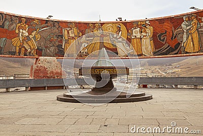 The Zaisan Tolgi - a Soviet era monument in Ulaanmaatar, capital Editorial Stock Photo