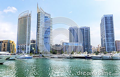 Zaitunay Bay in Beirut, Lebanon Stock Photo