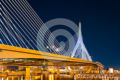 Zakim Bunker Hill bridge in Boston, MA Stock Photo