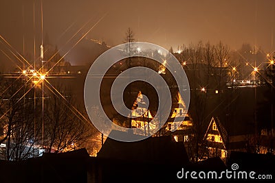 Zakopane night, Poland, Tatra Stock Photo