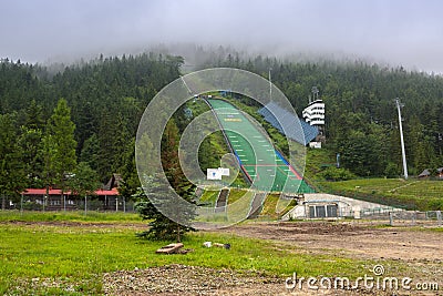 Wielka Krokiew ski jumping arena in Zakopane Editorial Stock Photo