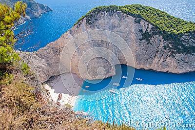 Zakynthos Island, Greece. Wreck Beach Stock Photo