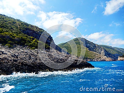 Zakynthos rocky shores Stock Photo