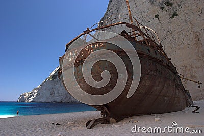 Zakynthos Shipwreck Stock Photo