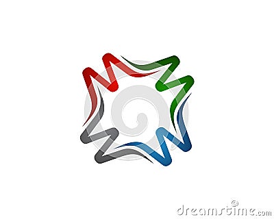 mw letter group rotation logo Vector Illustration