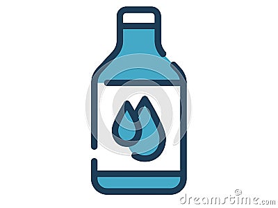 Zam zam islamic mecca water single isolated icon with dash or dashed line style Vector Illustration