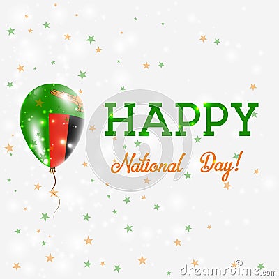 Zambia National Day patriotic poster. Vector Illustration