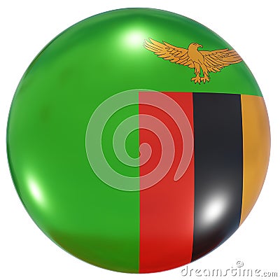 Zambia national flag button Stock Photo