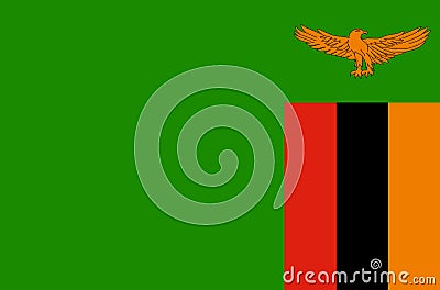 Zambia national flag, official flag of Zambia accurate colors Vector Illustration