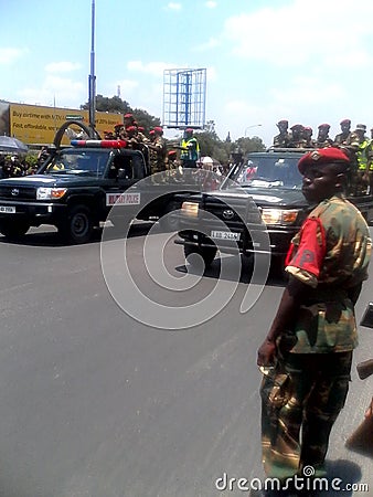 Zambia police escort Editorial Stock Photo