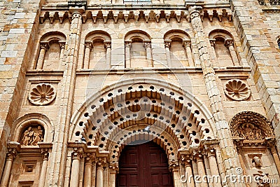 Zamora Cathedral door in Spain Via de la Plata Stock Photo