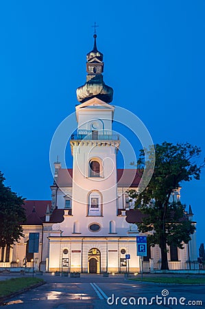 The belfry of the Cathedral of the Resurrection and St. Thomas the Apostle at night Editorial Stock Photo