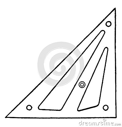 Zange Triangle sides are equal vintage engraving Vector Illustration