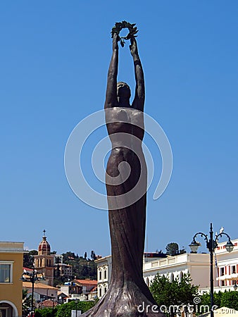 Zante town bronze statue Stock Photo