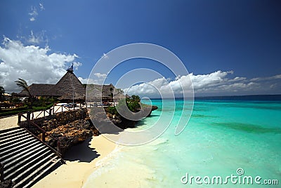 Zanzibar beach resort Stock Photo