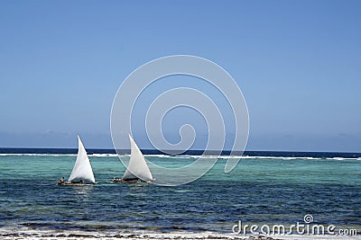 Zanzibar sail boats Stock Photo