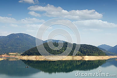 Zaovine lake on Tara mountain Serbia landscape summer Stock Photo