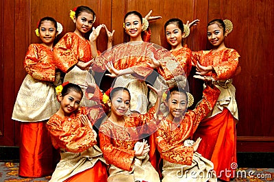 Zapin Dancers Editorial Stock Photo