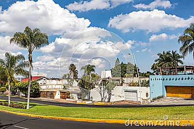 Zapopan, Jalisco Mexico. January 1, 2023. Cityscape with an empty vehicular avenue Editorial Stock Photo