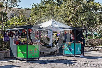 Zapopan, Jalisco Mexico. January 7, 2023. Street stalls selling handicrafts and souvenirs Editorial Stock Photo