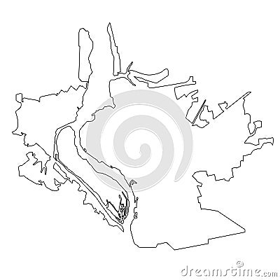 Zaporizhia City (Ukraine) map vector Vector Illustration