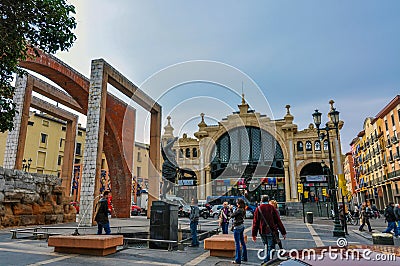 Mercado Central is the most famous market in Saragossa, Spain Editorial Stock Photo