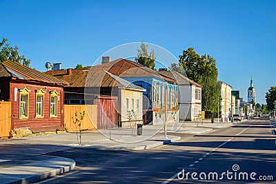 Wooden old town architecture of Zaraysk Stock Photo