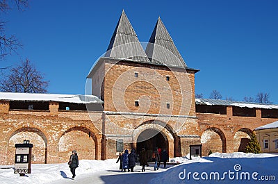 ZARAYSK, RUSSIA - March, 2018: Zaraisk Kremlin on a sunny day Editorial Stock Photo