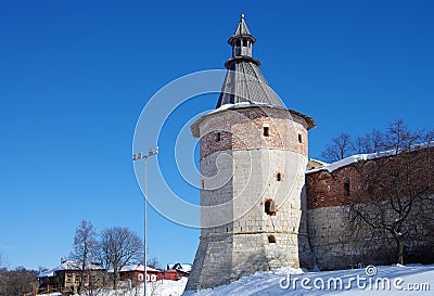 ZARAYSK, RUSSIA - March, 2018: Zaraisk Kremlin on a sunny day Editorial Stock Photo