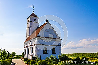 Zaslavl, Belarus - May 7, 2019: The Cathedral of the Transfiguration of Our Lord - the second cathedral of the Minsk Diocese of Editorial Stock Photo