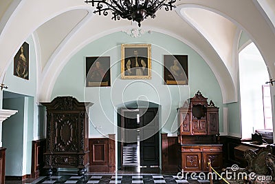 Interior of castle in Zbarazh, Ternopil region Editorial Stock Photo