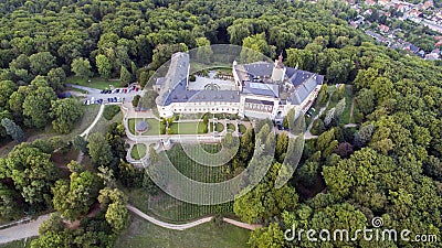 Zbiroh - aerial drone skyline view of castle Stock Photo