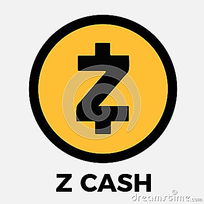 Zcash ZEC cripto currency vector logo Vector Illustration